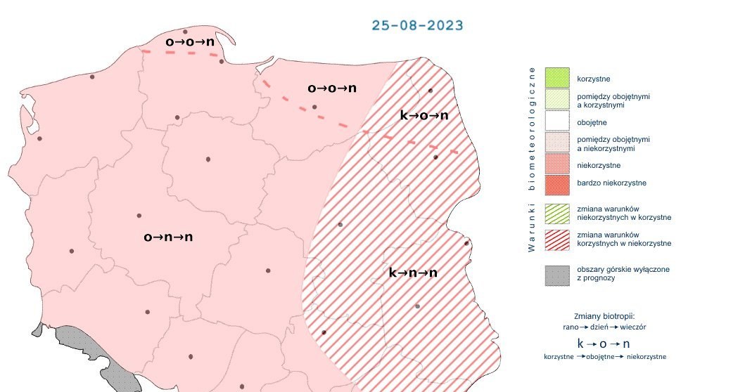 Z powodu intensywnych burz i upałów warunki biometeorologiczne w piątek będą niekorzystne /IMGW /