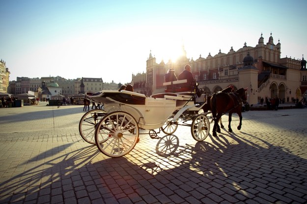 Z powodu upałów wprowadzony został zakaz wjazdu dorożek na Rynek Główny w Krakowie /Shutterstock