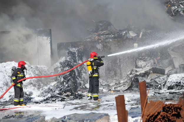 Z pożarem walczy kilkudziesięciu strażaków /Marcin Bielecki /PAP