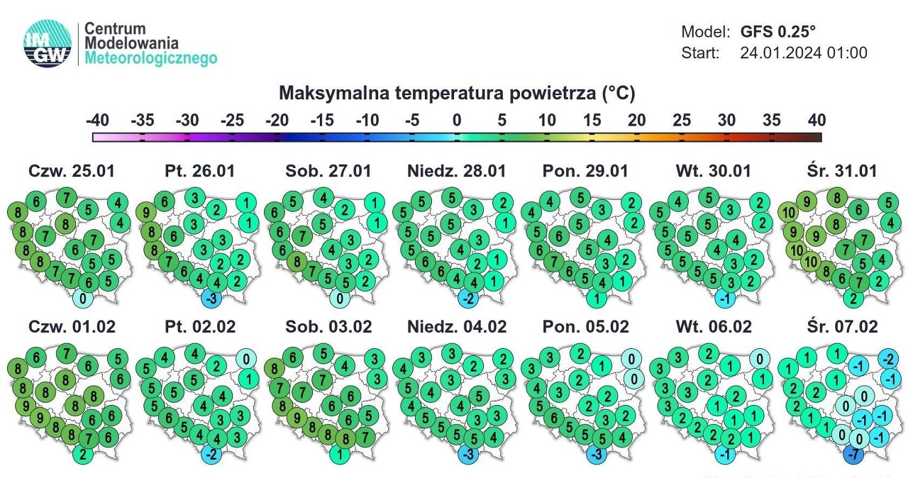 Z prognoz opublikowanych przez IMGW wynika, że przez kolejne dwa tygodnie w Polsce będzie ciepło /IMGW /