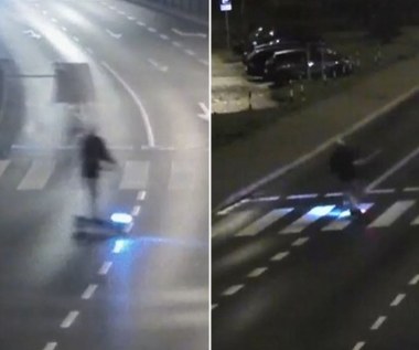 Z tyloma promilami na hulajnodze. Od razu trafił do szpitala (FILM)