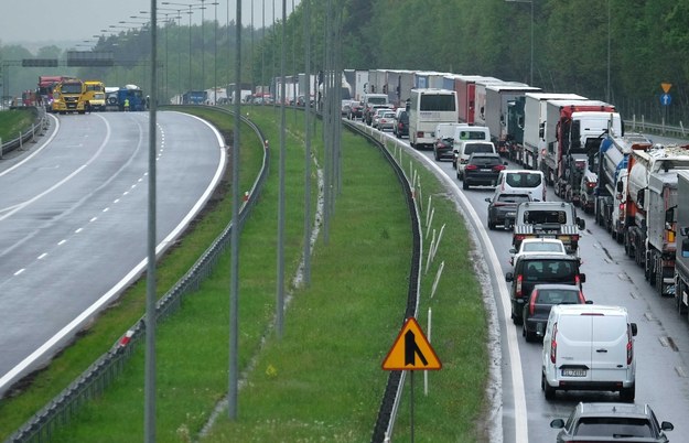 Zablokowana autostrada A4 w  okolicy Mysłowic/ Zdj. archiwalne /Andrzej  Grygiel /PAP