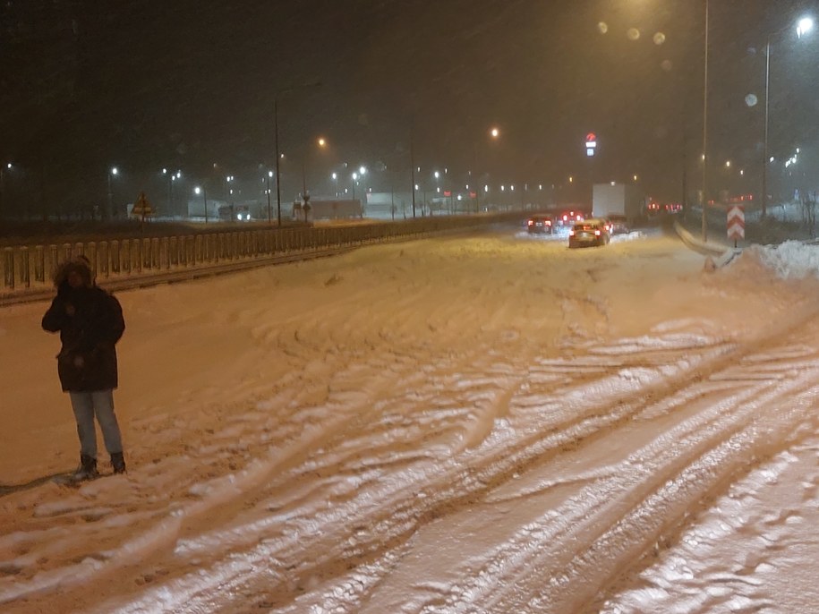 Zablokowana droga S7 koło Olsztynka (zdj. z wtorku) /Gorąca Linia RMF FM