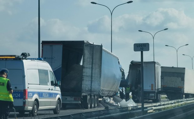 Zablokowana S5 w Wielkopolsce. Zderzenie trzech tirów