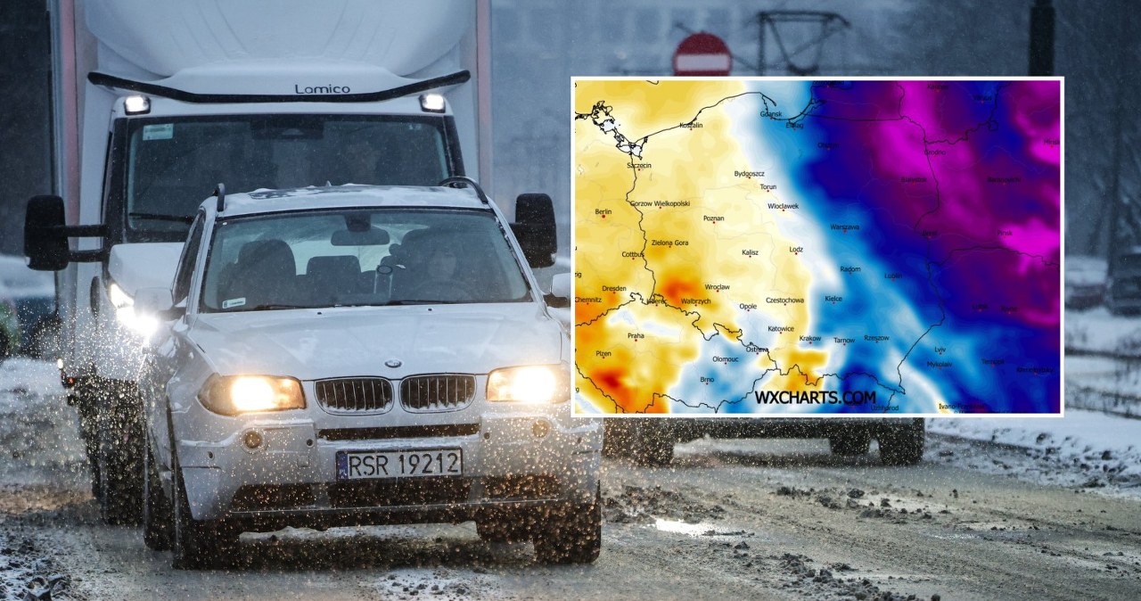 Zachodnia, centralna i południowa Polska doświadczy odwilży z niebezpieczną gołoledzią. Zima utrzyma się na północnym wschodzie kraju /Jakub Włodek/Agencja Wyborcza.pl/WXCHARTS /
