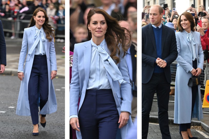 Zachwycająca błękitna stylizacja księżnej Kate /Getty Images