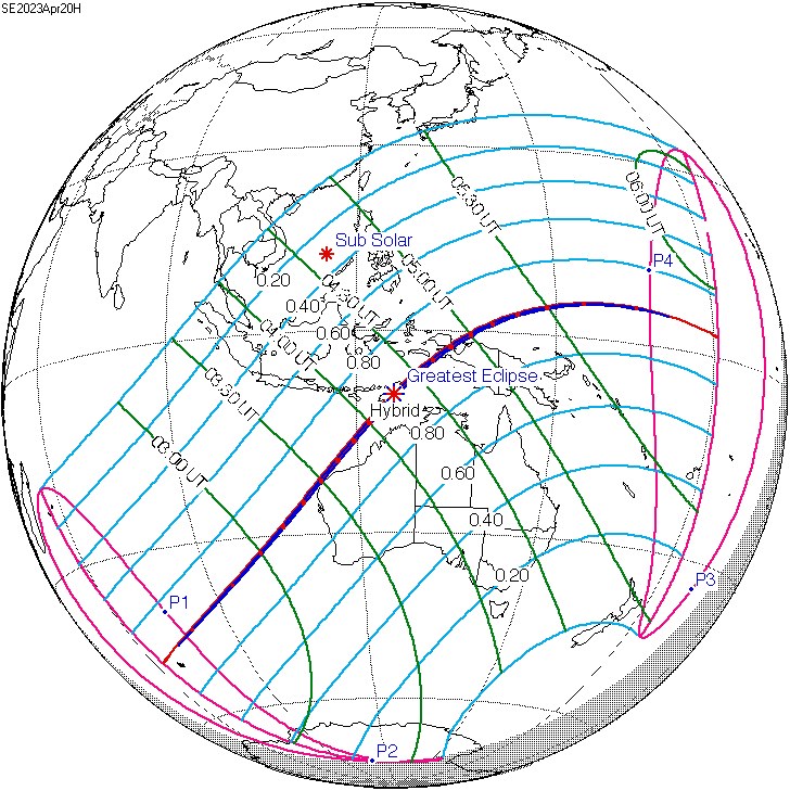 Zaćmienie Słońca 20 kwietnia 2023. /PD-USGOV-NASA /domena publiczna