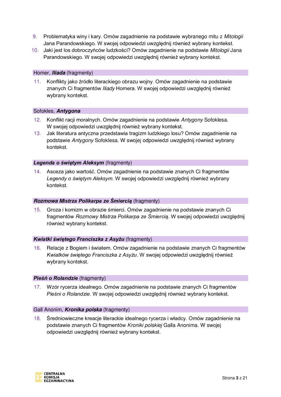 Zadania jawne obowiązujące w części ustnej egzaminu maturalnego z języka polskiego w 2023 r. /CKE /RMF FM