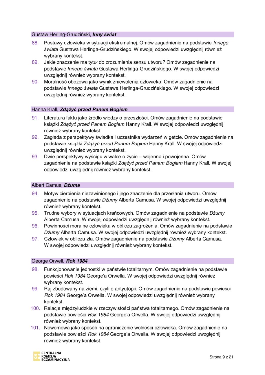 Zadania jawne obowiązujące w części ustnej egzaminu maturalnego z języka polskiego w 2023 r. /CKE /RMF FM