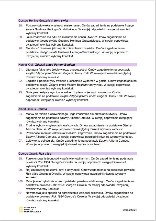 Zadania jawne obowiązujące w części ustnej egzaminu maturalnego z języka polskiego w 2023 /CKE /RMF FM