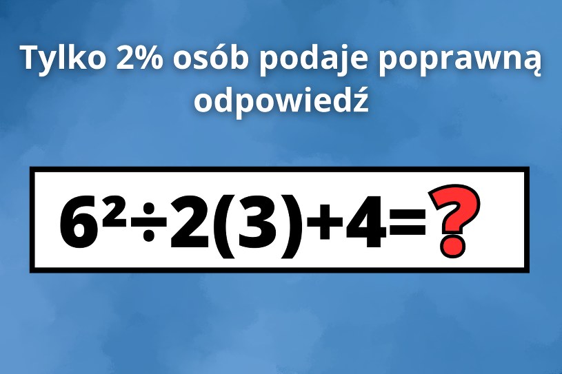 Zadanie dla dziesięciolatków, które zakłopotało większość dorosłych. Znasz wynik?