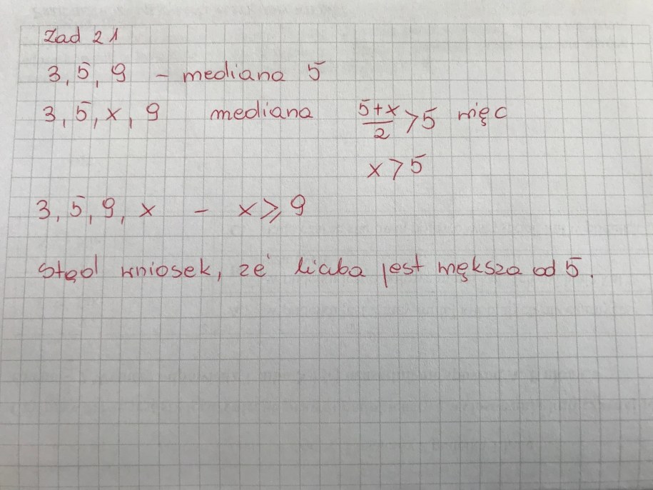 Zadanie numer 21 z egzaminu gimnazjalnego z matematyki /RMF FM