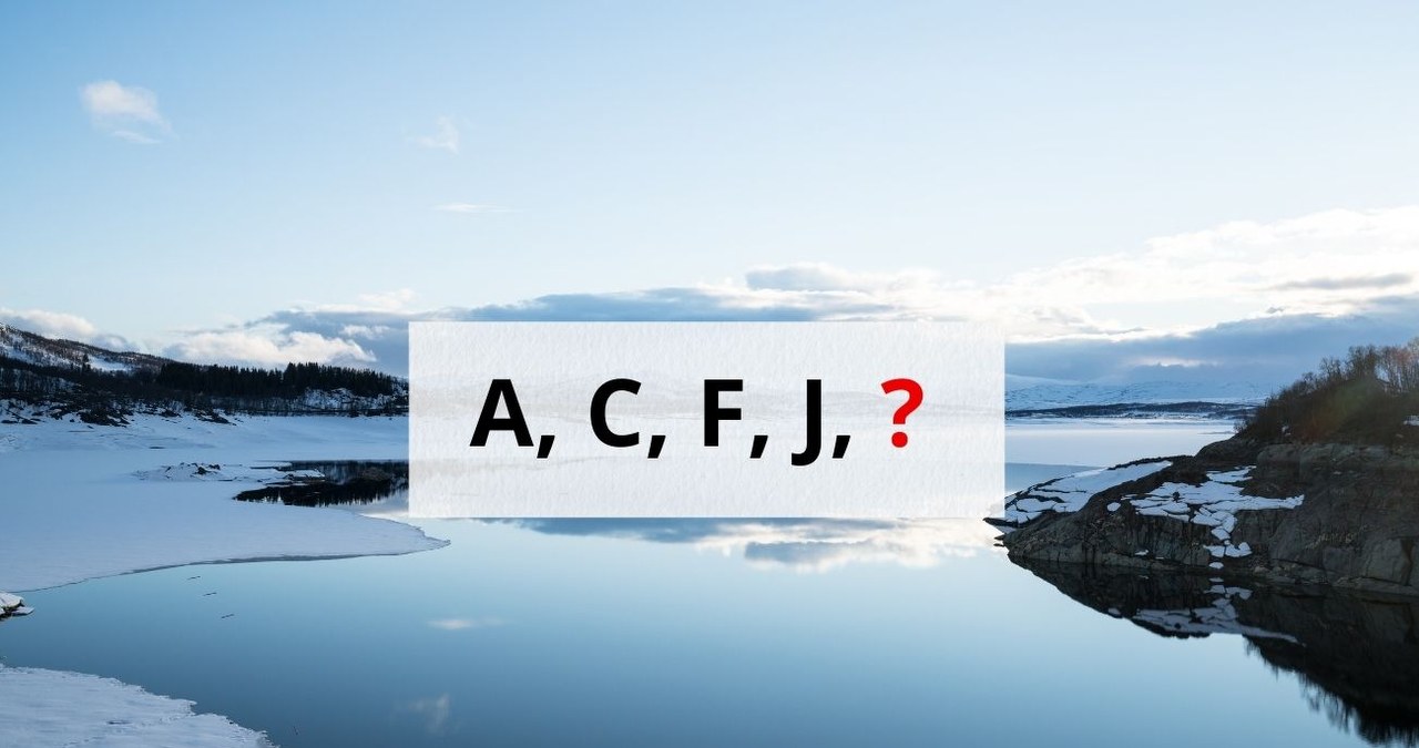Zagadka logiczna z ciągiem liter A, C, F, J, ? /Canva Pro /Canva Pro