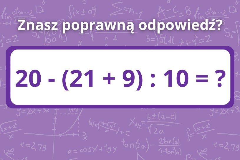 Zagadka matematyczna, z którą 80% internautów ma problem. Podołasz wyzwaniu?