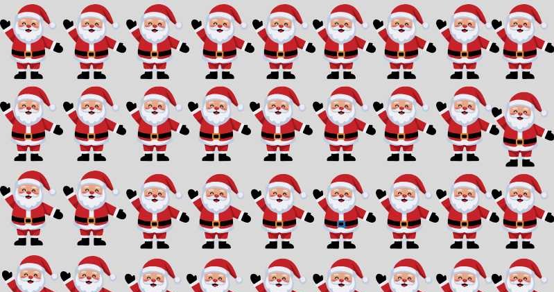 Zagadka na spostrzegawczość - znajdź jednego Mikołaja innego od reszty. /materiały własne /INTERIA.PL