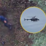 śmigłowiec Zaginiony senior spędził noc w lesie. Uratował go policyjny śmigłowiec