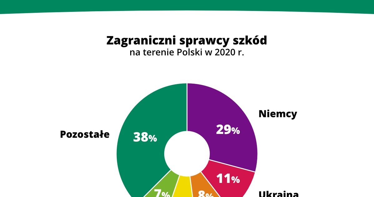 Zagraniczni sprawcy szkód na terenie Polski w 2020 r. /Informacja prasowa