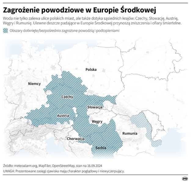 Zagrożenie powodziowe w Europie Środkowej /Maciej Zieliński /PAP