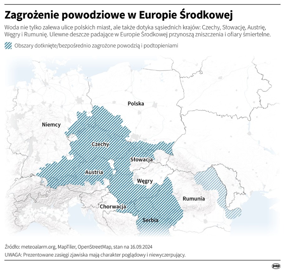 Zagrożenie powodziowe w Europie Środkowej /Maciej Zieliński /PAP