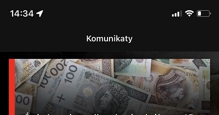 Zakładka "Komunikaty" /Zrzut ekranu/Aplikacja "Żołnierz RP" /INTERIA.PL