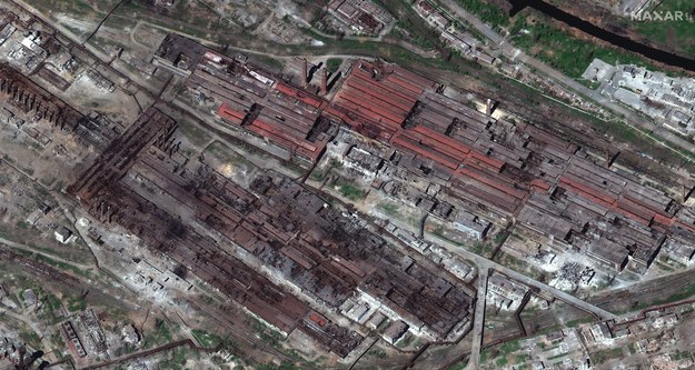 Zakłady Azowstal na zdjęciu satelitarnym z 29 kwietnia /MAXAR TECHNOLOGIES HANDOUT /PAP/EPA