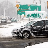 Złe warunki na drodze w Poroninie