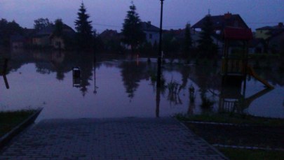 Zalana Rzezawa po przejściu ulewy