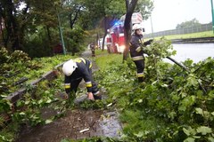 Zalane ulice po gwałtownej ulewie w Zabrzu