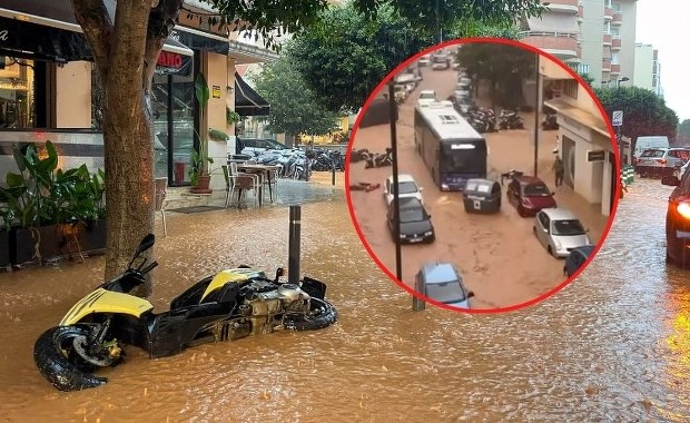 Zalane ulice, wojsko w akcji. Potężne ulewy na Ibizie