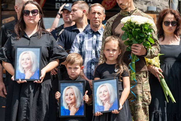 Żałobnicy w trakcie pogrzebu Iryny Farion we Lwowie, 22.07.2024 r. /IVAN STANISLAVSKY/AFP/East News /AFP