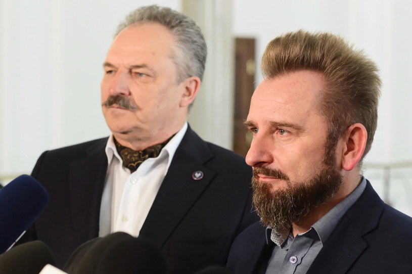 Założyciel partii Federacja dla Rzeczypospolitej Marek Jakubiak i prezes Stowarzyszenia Skuteczni Piotr Liroy-Marzec / 	Jakub Kamiński    /PAP