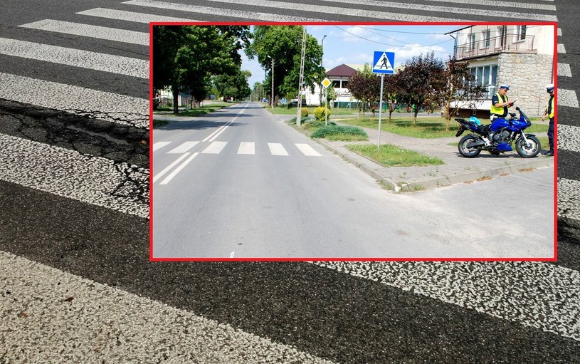 Zamiast zatrzymać się przed przejściem dla pieszych, motocyklistka wjechała w stojącą na krawędzi jezdni 38-latkę. /Andrzej Zbraniecki/East News/ KPP Kraśnik /