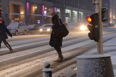 Zamieć śnieżna w Warszawie