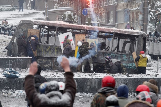 Zamieszki na Majdanie w Kijowie w 2014 r., zdj. archiwalne /ZURAB KURTSIKIDZE /PAP/EPA