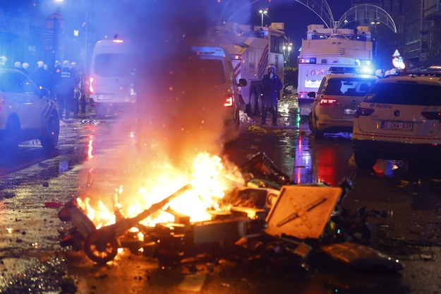 Zamieszki w Brukseli /STEPHANIE LECOCQ  /PAP/EPA