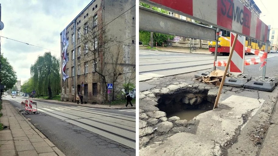 Zapadlisko na ul. Franciszkańskiej /Łódź.pl /