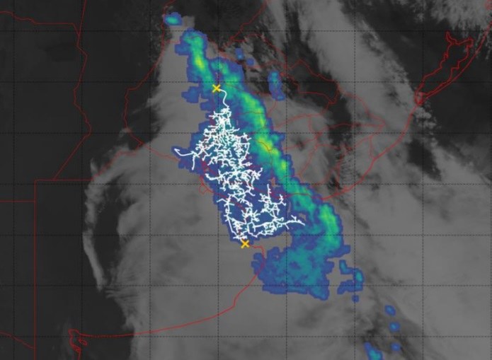 Zapis najdłużej trwającego wyładowania nad Urugwajem i Argentyną /World Meteorological Organization /Materiały prasowe