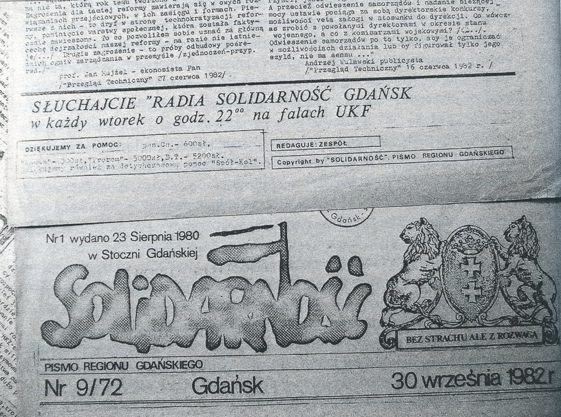 Zapowiedź audycji w podziemnym piśmie "Lewki" - organie prasowym gdańskiego regionu "Solidarności" (z książki "Radio Solidarność w Trójmieście") /materiały prasowe