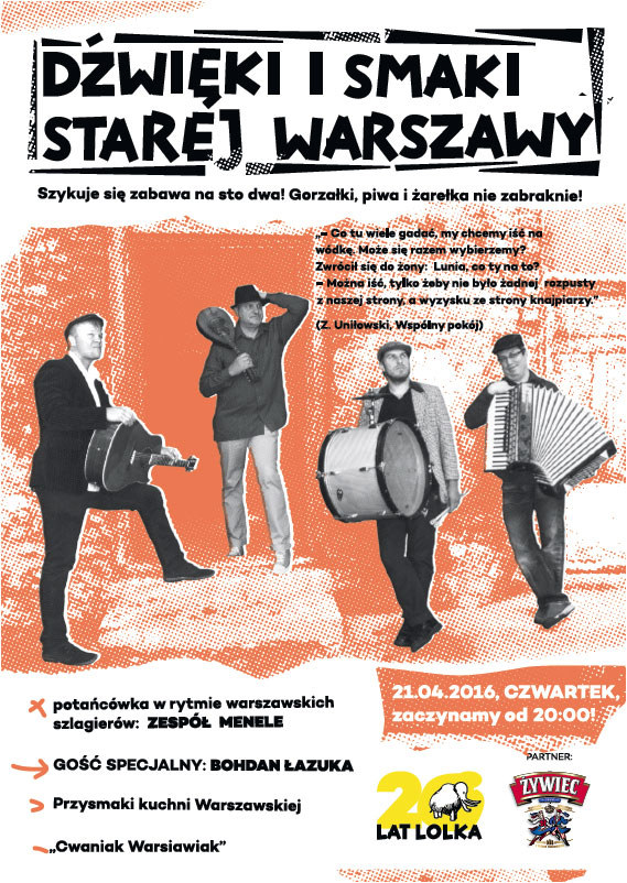 Zapraszamy na "Dźwięki i smaki starej Warszawy" /materiały prasowe