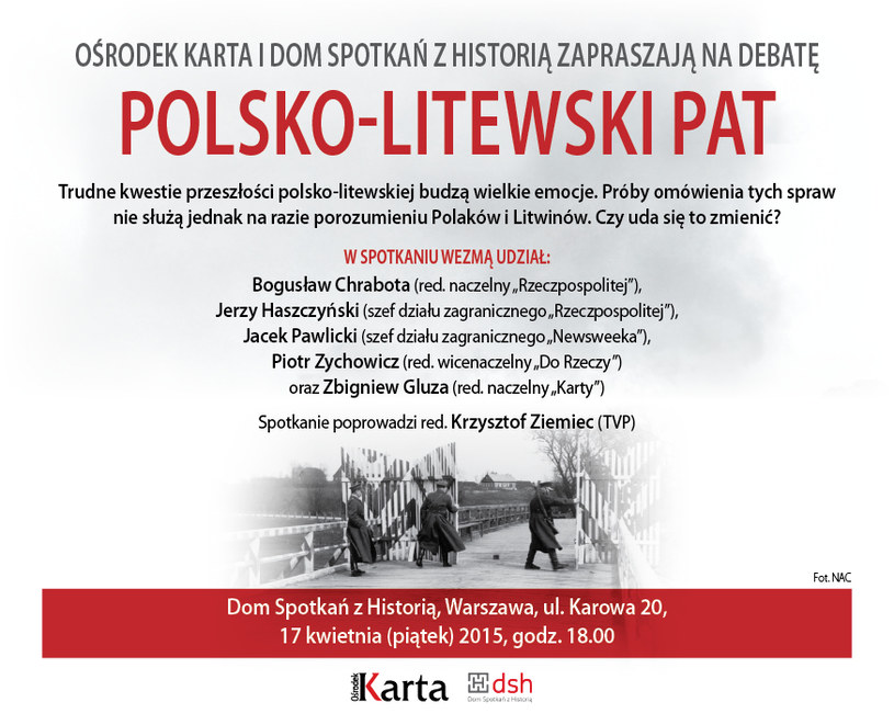 Zaproszenie na debatę "Polsko-litewski pat" /materiały prasowe