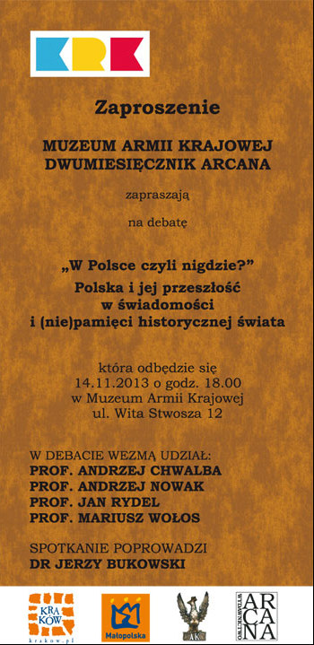 Zaproszenie na debatę w Muzeum AK /INTERIA.PL