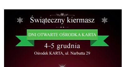 Zaproszenie na Dni Otwarte Ośrodka KARTA /materiały prasowe