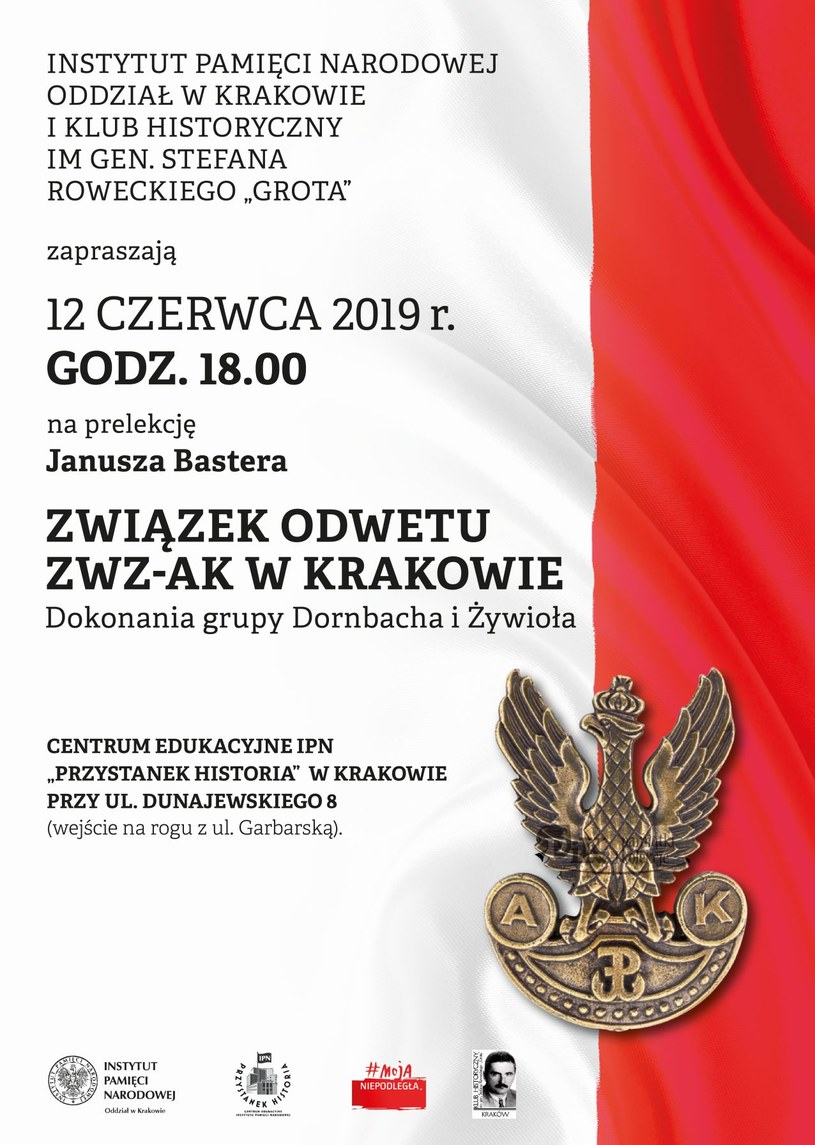 Zaproszenie na prelekcję o Związku Odwetu ZWZ-AK w Krakowie /IPN