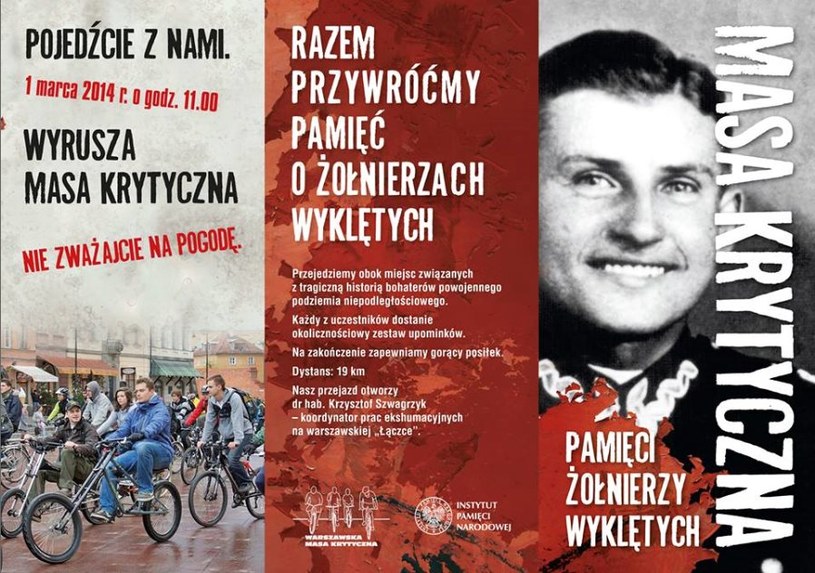 Zaproszenie na rowerową „Masę Krytyczną” pamięci Żołnierzy Wyklętych /www.pamiec.pl /
