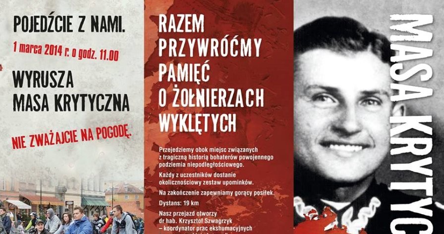 Zaproszenie na rowerową „Masę Krytyczną” pamięci Żołnierzy Wyklętych /www.pamiec.pl /