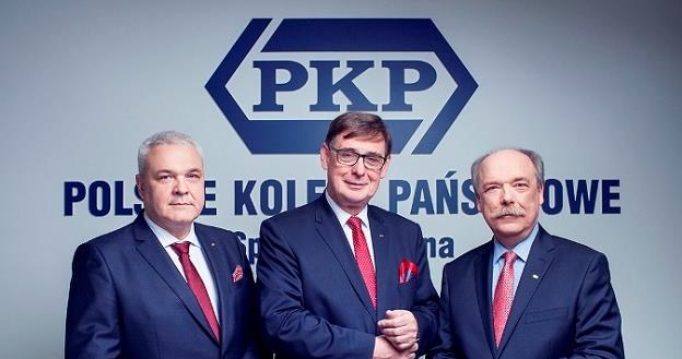 zarząd PKP SA Andrzej Olszewski (L), Krzysztof Mamiński  (C), Mirosław Antonowicz  (P) /Informacja prasowa
