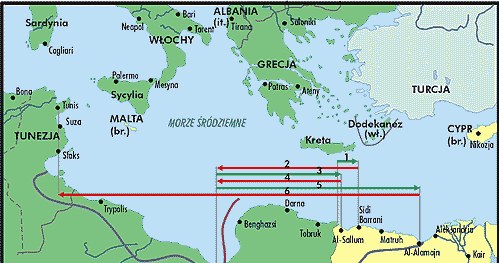 Zasięg walk w Afryce Północnej /Encyklopedia Internautica