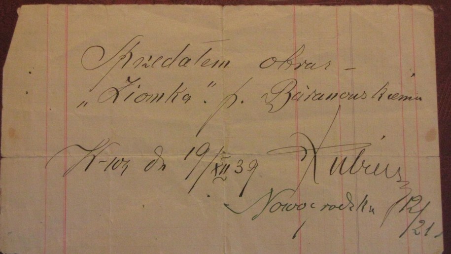 Zaświadczenie kupna obrazu /Konrad Piasecki /RMF FM