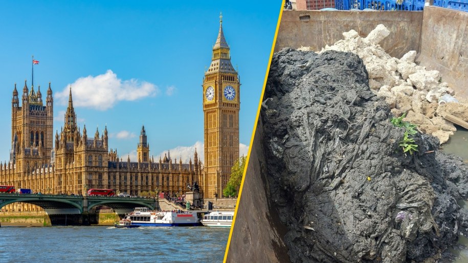 Zator, który blokował kanalizację w Londynie /Facebook/Thames Water /Shutterstock