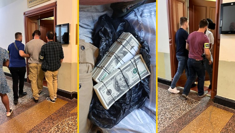 Zatrzymani mieszkańcy Niemiec i podrobione amerykańskie dolary /Komenda Miejska Policji w Szczecinie /